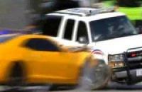 Снимките на Transformers 3 бяха прекъснати заради авария на Chevy Camaro. Видео