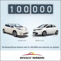 100 000 електромобила от Renault-Nissan